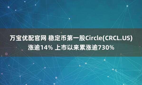 万宝优配官网 稳定币第一股Circle(CRCL.US)涨逾14% 上市以来累涨逾730%