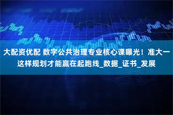 大配资优配 数字公共治理专业核心课曝光！准大一这样规划才能赢在起跑线_数据_证书_发展